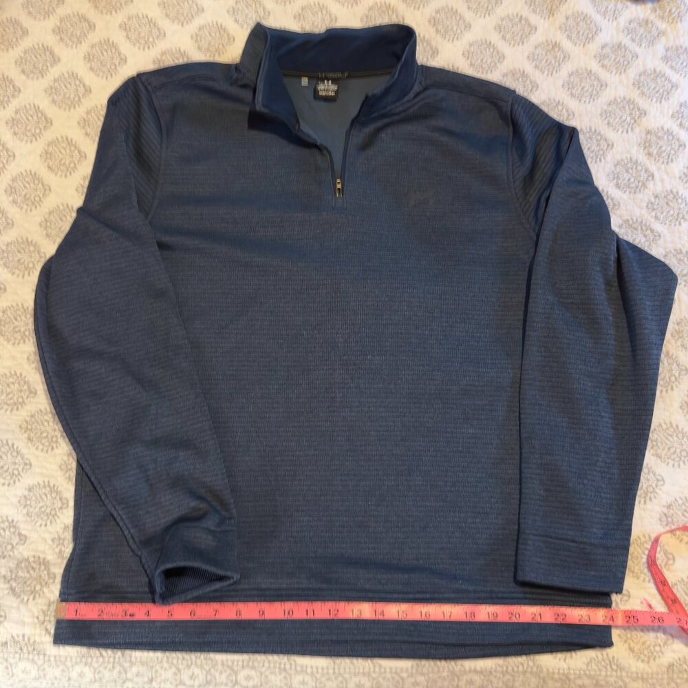 Under Armor 3/4" Zip Under Armor Golf Pullover Blue w/ Black Stripes Size 2XL